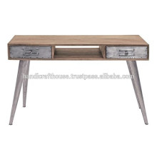 Panneau industriel de mango en bois et métal 2 tables de console